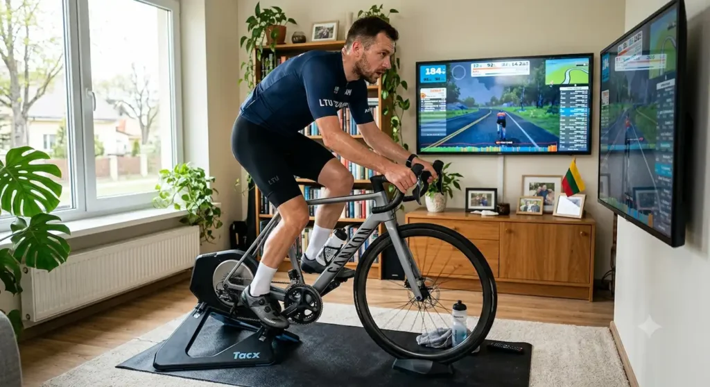 Cardio treniruotės su dviračio treniruokliu namuose